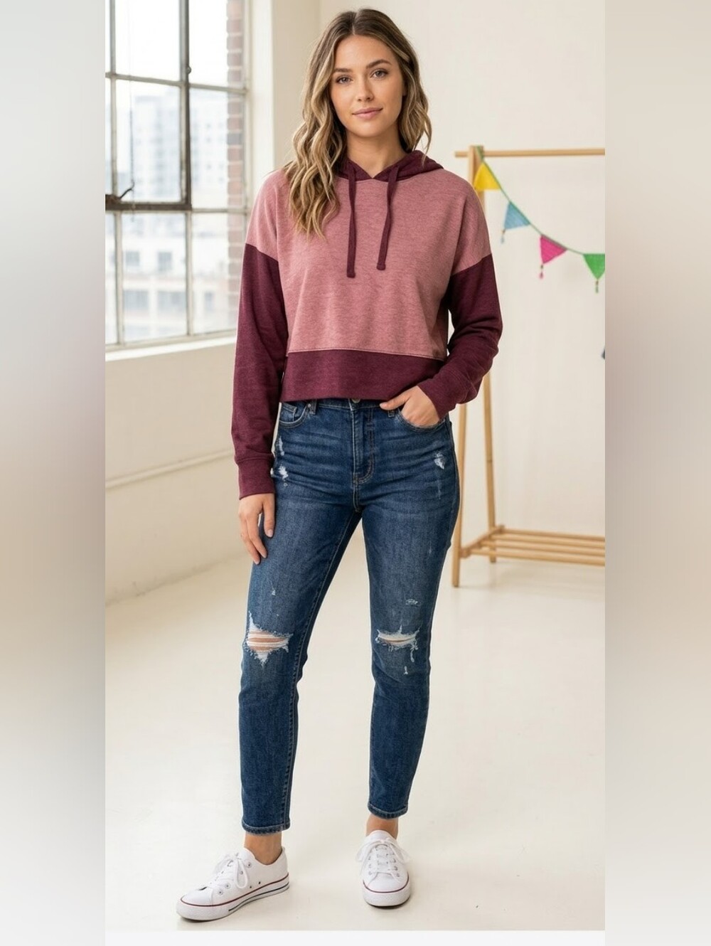 Burgundy and Mauve Hoodie 💜❤️